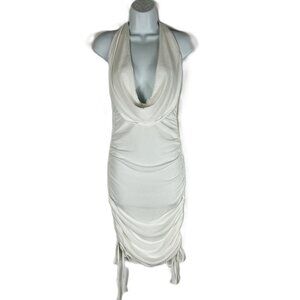 Fashion Nova Mrs. Miami Slinky Mini Dress White S NWT